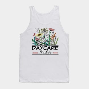 Daycare Teacher Wildflower Back To School Floral Outfit Tank Top